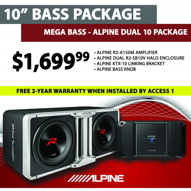 Alpine Dual 10 R Series Halo Bass Package