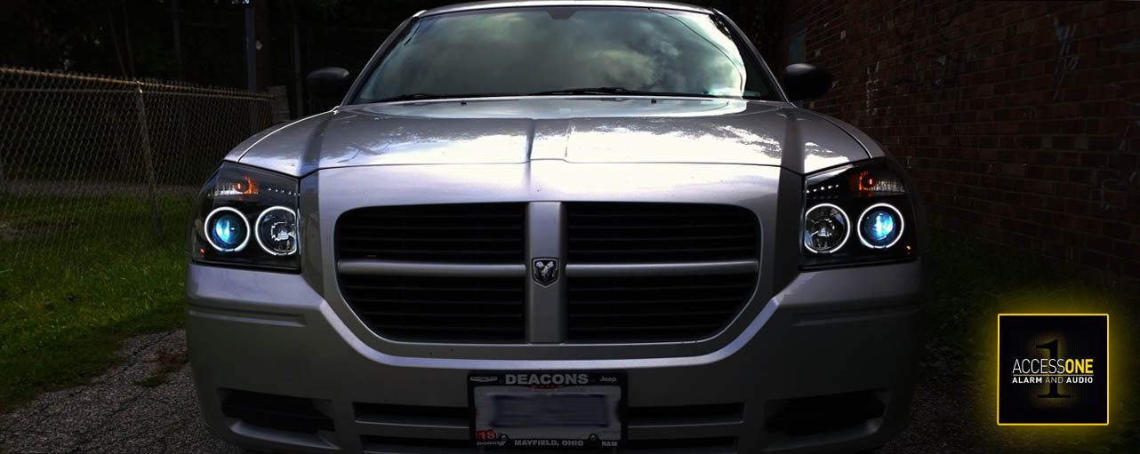 dodge magnum headlight replacement  hid halo led lights