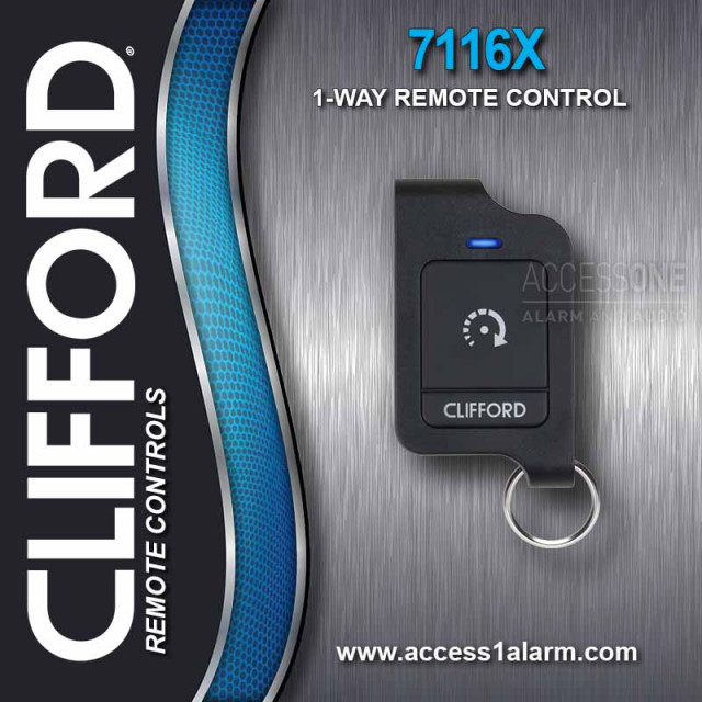 Clifford 7116X 1-Way 1/4-Mile 1-Button Remote Control