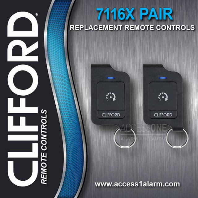 Pair of Clifford 7116X 1-Way 1/4-Mile 1-Button Remote Controls