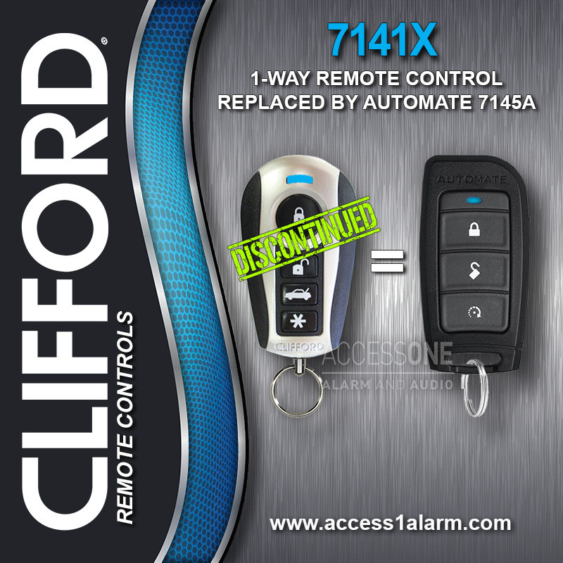 Clifford 7141X 1-Way 1/4-Mile 4-Button Remote Control