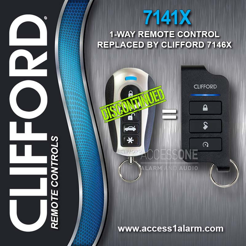Clifford 7141X 1-Way 1/4-Mile 4-Button Remote Control