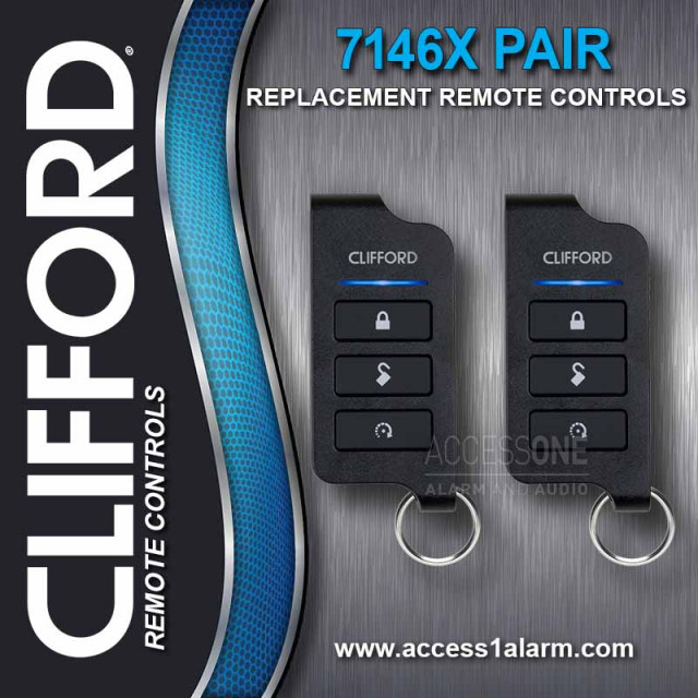 Pair of Clifford 7146X 1-Way 1/4-Mile 4-Button Remote Controls